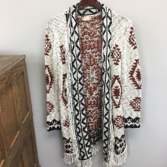 Altar'd State Sweaters - Altar’d State | Aztec Long Knit Open Cardigan | S